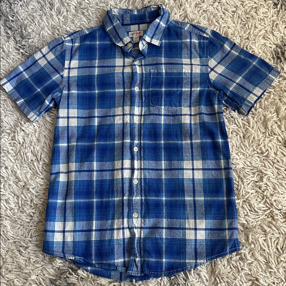 Cat & Jack Blue Button Down Short Sleeve